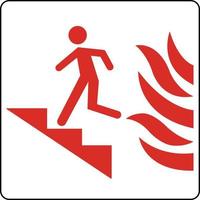 gebruik trap in geval van brand teken Aan wit achtergrond vector