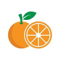 oranje fruit icoon vector minimalistische ontwerp sjabloon