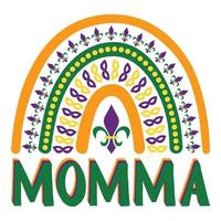 mama mardi gras boho regenboog vector