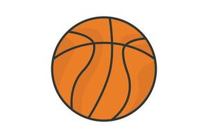 basketbal icoon illustratie. icoon verwant naar sport. vlak lijn icoon stijl, lineal kleur. gemakkelijk vector ontwerp bewerkbare