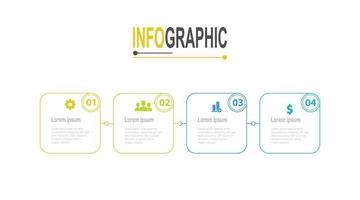 infographic 4 stappen plein kader sjabloon bedrijf gegevens illustratie vector