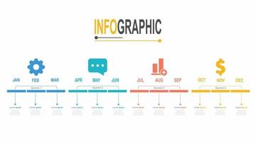infographic 12 stappen tijdlijn in 1 jaar sjabloon bedrijf gegevens illustratie vector