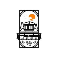retro museum logo vector