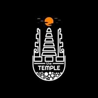 retro tempel logo vector