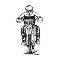 motorcross enduro vector illustratie, perfect voor t overhemd ontwerp en kampioenschap evenement logo ontwerp