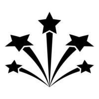 groet met sterren vuurwerk sterrenhemel icoon zwart kleur vector illustratie beeld vlak stijl