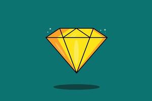 unieke gouden diamanten juwelen in kleurrijke cartoon lijntekeningen illustratie vector