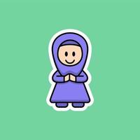 schattig moslim vrouw tekenfilm vector