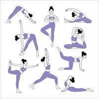 yoga houdingen set vector