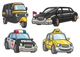 tekenfilm van auto's reeks vector