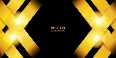 abstract. gouden overlappingslaag op zwarte achtergrond. licht en schaduw. moderne futuristische achtergrond. vector. vector