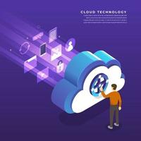 cloud computing-technologie vector