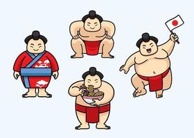 reeks van schattig sumo Japan karakter vector