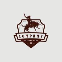 cowboy logo ontwerp. geweldig een cowboy logo. een rodeo cowboy logo. vector