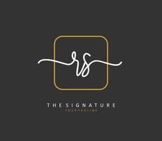 r s rs eerste brief handschrift en handtekening logo. een concept handschrift eerste logo met sjabloon element. vector