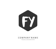 fy eerste brief handschrift en handtekening logo. een concept handschrift eerste logo met sjabloon element. vector