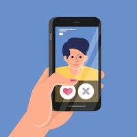 online dating-app op mobiele telefoon vector