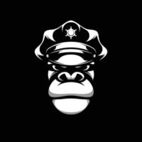 gorilla zwart en wit mascotte ontwerp vector