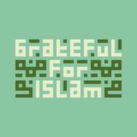 dankbaar voor Islam kufi plein schoonschrift vector