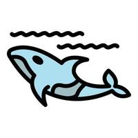 wild walvis icoon vector vlak