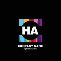 ha eerste logo met kleurrijk sjabloon vector. vector