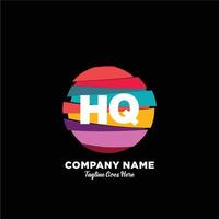 hq eerste logo met kleurrijk sjabloon vector. vector