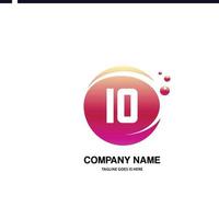 io eerste logo met kleurrijk cirkel sjabloon vector