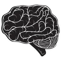 silhouet hoofd met hersenen vector vlak illustratie geïsoleerd Aan wit