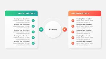 werkwijze workflow Kenmerken opties vergelijking tabel diagram cirkels infographic ontwerp sjabloon vector