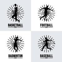 reeks van sport logo ontwerp Sjablonen vector