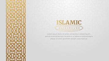 Islamitisch Arabisch gouden ornament grens arabesk patroon luxe achtergrond vector
