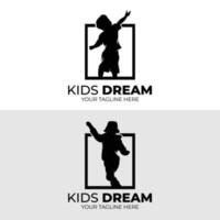 reeks van kind dromen logo ontwerp vector
