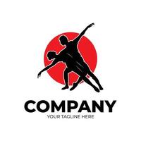 silhouet van dansen paar logo ontwerp vector