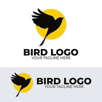 silhouet van vogel logo ontwerp inspiratie vector