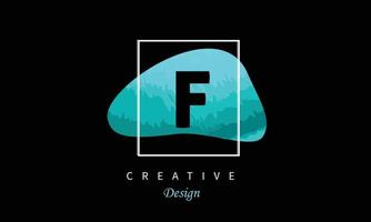 f alfabet ontwerp vector met water kleur borstel icoon creatief modern modieus logo Aan wit achtergrond