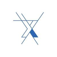 brief X gemakkelijk architect modern logo ontwerp vector
