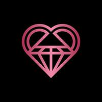 liefde diamant lijn modern creatief logo vector