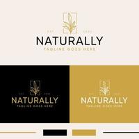 minimalistische natuur logo ontwerp, professioneel gouden logo ontwerp vector