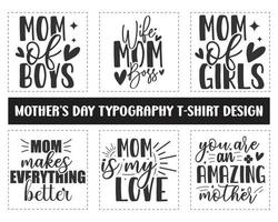 moeders dag typografie SVG t-shirt ontwerp. mam typografie belettering t-shirt ontwerp. mam van jongens, mam van meisjes, mam mijn liefde typografie t-shirt ontwerp pro downloaden vector