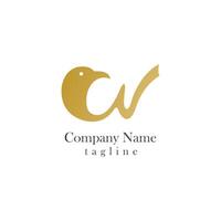 logo brief cn met kraai symbool vector