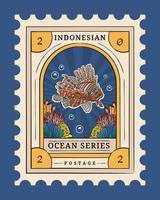 Indonesisch port sjabloon met thema marinier oceaan illustratie vector