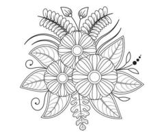 bloemen mehndi kleur bladzijde voor volwassen vector