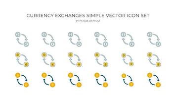 valuta uitwisseling gemakkelijk vector icoon reeks