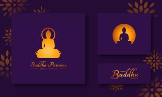 gelukkig Boeddha purnima of vesak dag boeddhistisch festival voor banier, poster, folder en achtergrond vector