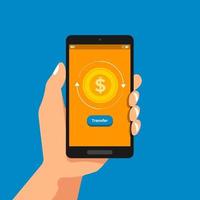 hand houdt telefoon voor online bankieren
