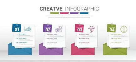 onderwijs concept infographic sjabloon ontwerp met Opmerking, e-mail. kan worden gebruikt voor workflow lay-out, diagram, bedrijf stap opties, banier, en web ontwerp. vector