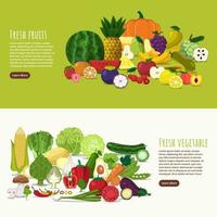 banner van gezonde groenten en fruit vector