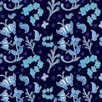 Indonesisch batik decoratief bloemen naadloos patroon, mode achtergrond. verven toegepast naar geheel lap, of kleding gemaakt gebruik makend van deze techniek is ontstaan van Indonesië. vector