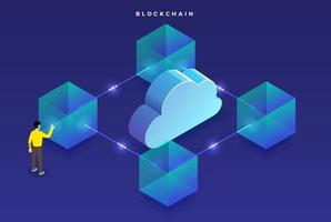 blockchain-technologie, veilig digitaal geld vector