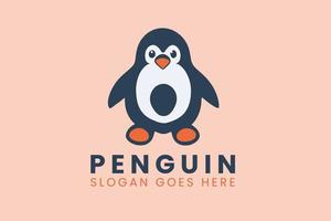 gemakkelijk schattig pinguïn logo ontwerp vector